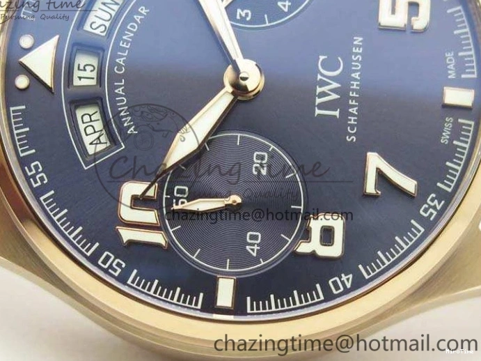 MIROTIME 1227 Big Pilot Real PR IW502701 RG YLF 1:1 Best Edition Blue Dial On Calfskin Strap A Classic 7225